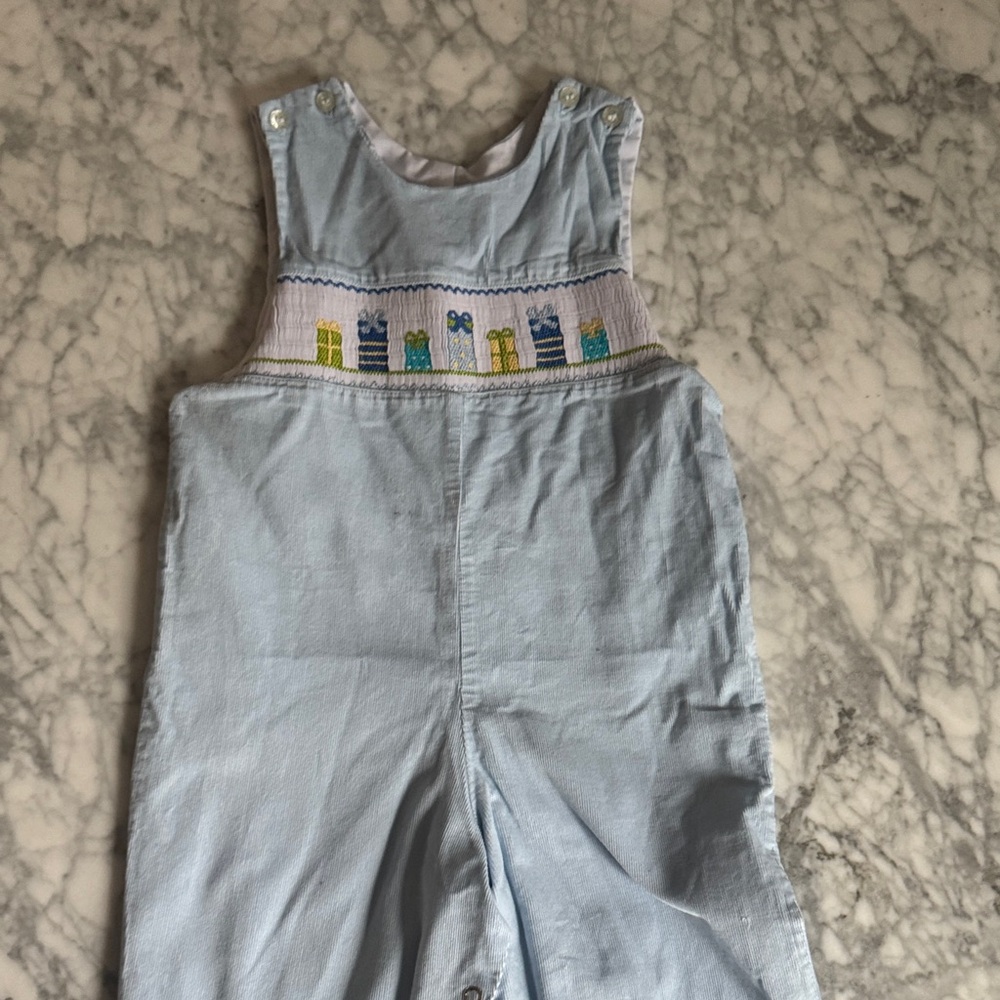 Hand Smocked Baby Velani Overalls